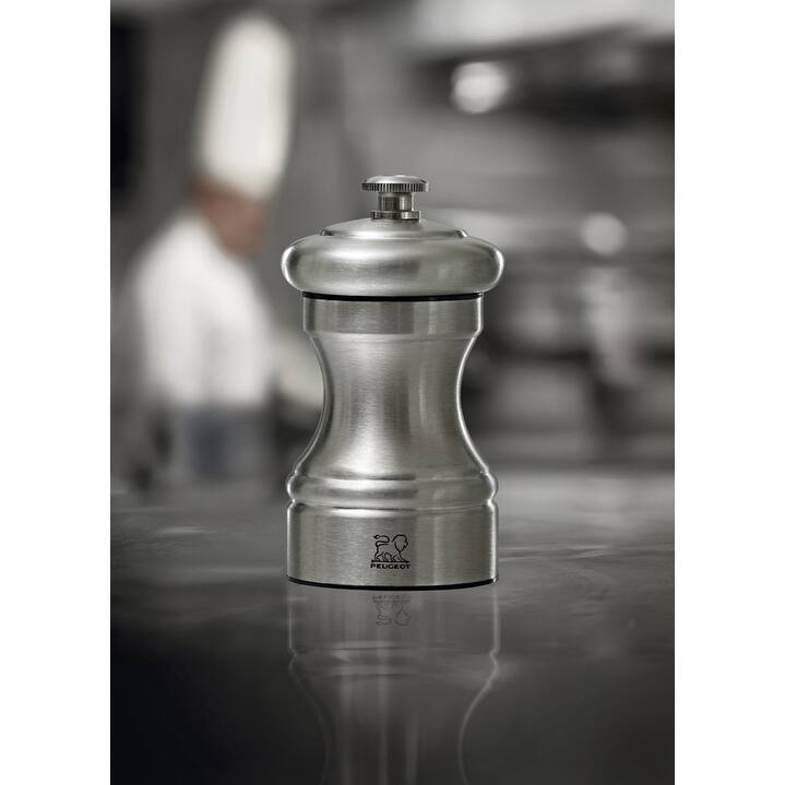 Peugeot Bistro Chef Salt Mill, 10cm/4", Stainless Steel