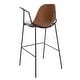 preview thumbnail 19 of 44, SAFAVIEH Tanner Mid-century Faux Leather Barstool - 25" W x 21.5" D x 39" H