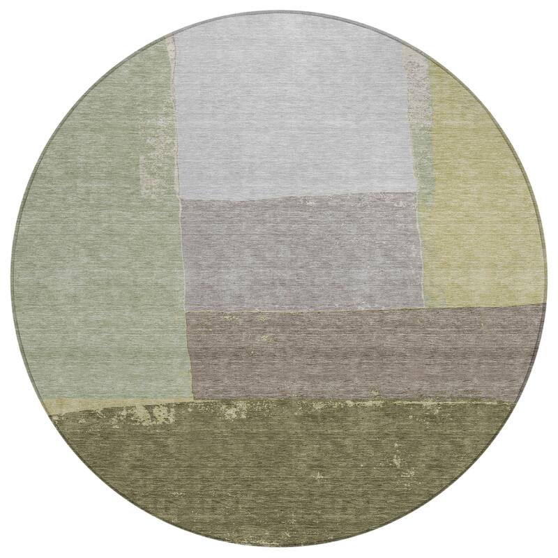 Machine Washable Indoor/ Outdoor Abstract Kraig Chantille Rug