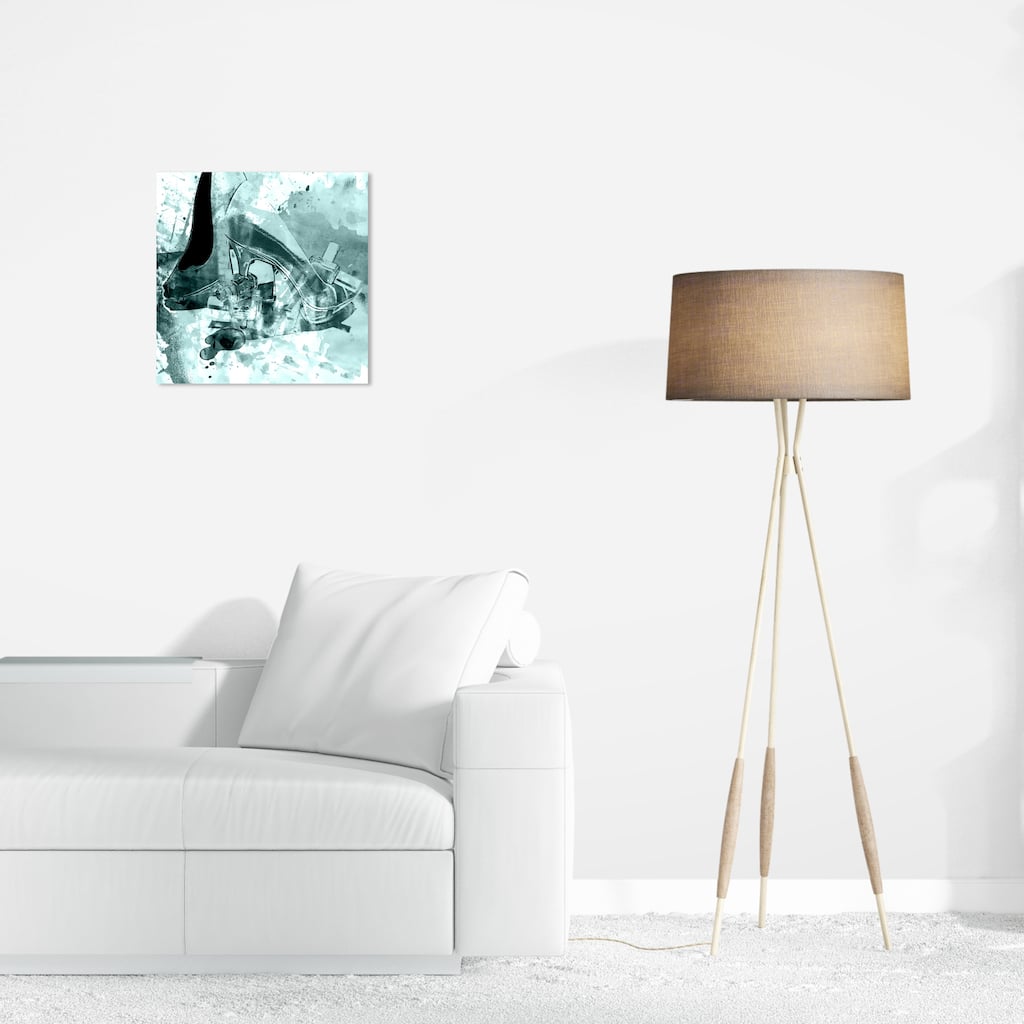 Wynwood Studio Canvas Fashion and Glam Emerald Shoes Blue Green and Mint Green Glam Wall Art Canvas Print