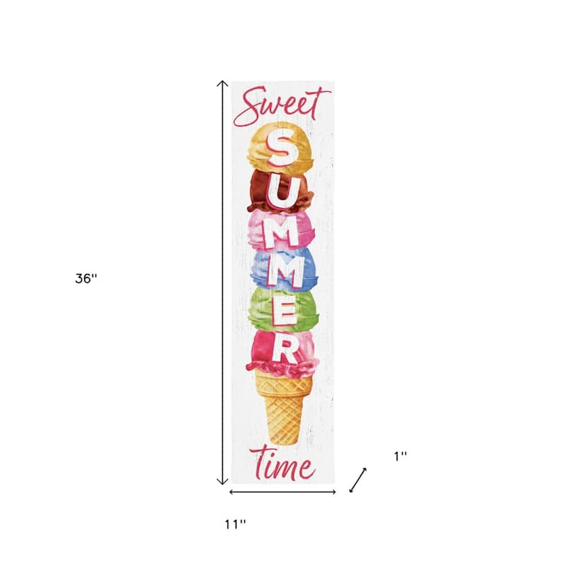 HomeRoots 36" Pink White And Yellow Solid Wood Sweet Summer Porch Sign