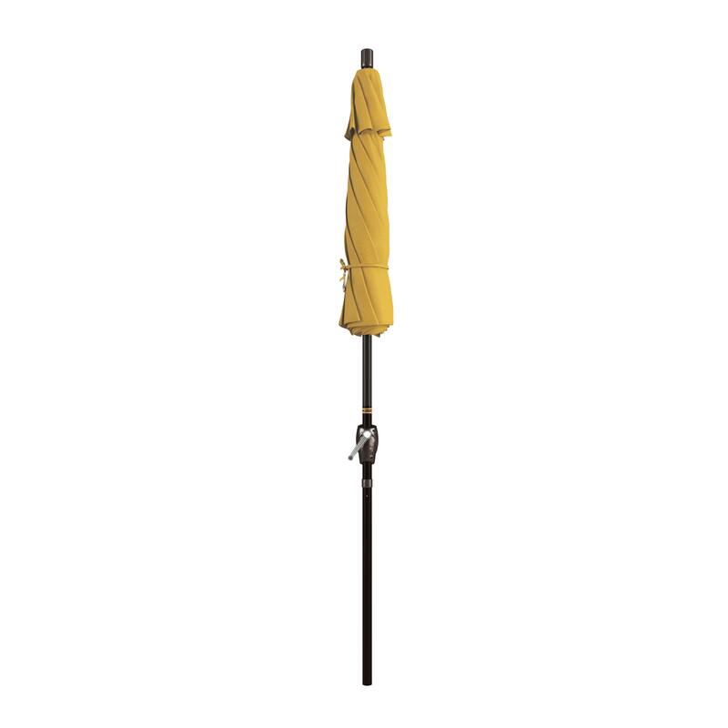 California Umbrella 7.5' Rd. Aluminum Patio Umbrella, Crank Lift with Push Button Tilt, Bronze Finish, Pacifica Fabric