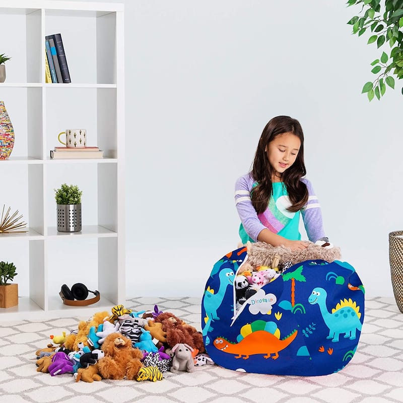 Kids' Stuffed Animal Storage Bean Bag Chair Cover or Toy Organizer