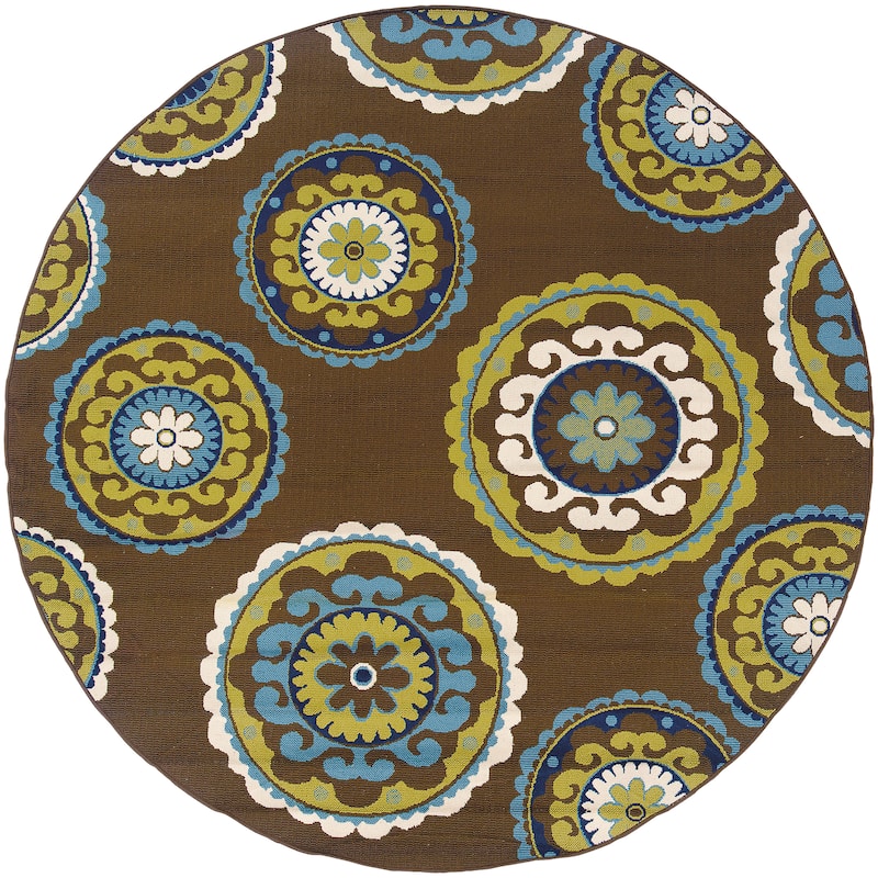 Vista Home Catalina Floral Medallions Indoor/ Outdoor Area Rug--