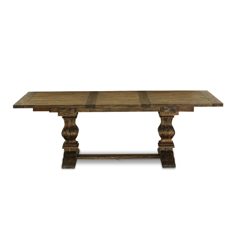 East West Furniture 11 Piece Dining Table Set- a Dining Table and 10 Linen Fabric Chairs(Finish Options)