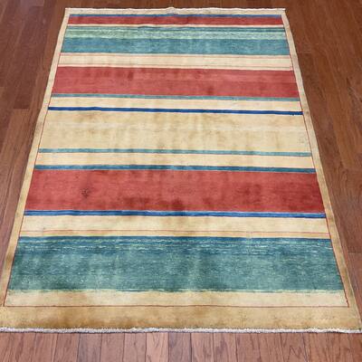 HERAT ORIENTAL Handmade Vegetable Dye Gabbeh Wool Rug - 4'3" x 6'