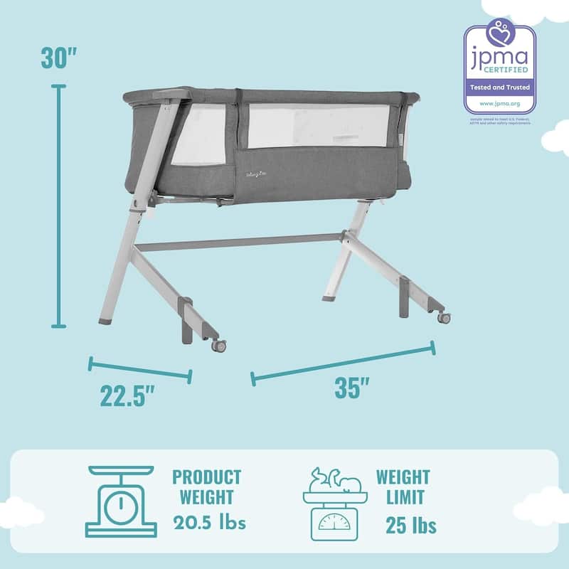 Dream On Me Skylar Bassinet in Grey