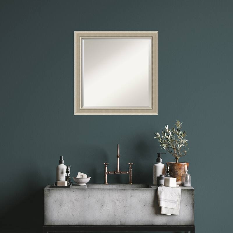 Mezzo Silver Beveled Wood Framed Wall Mirror - Mezzo Silver