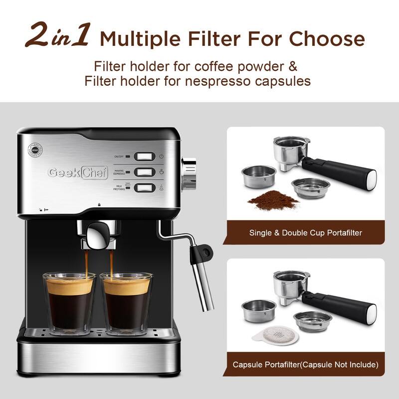 20 Bar Pump Espresso Machine w/ Milk Frother Steam Wand Bed Bath & Beyond 38075673