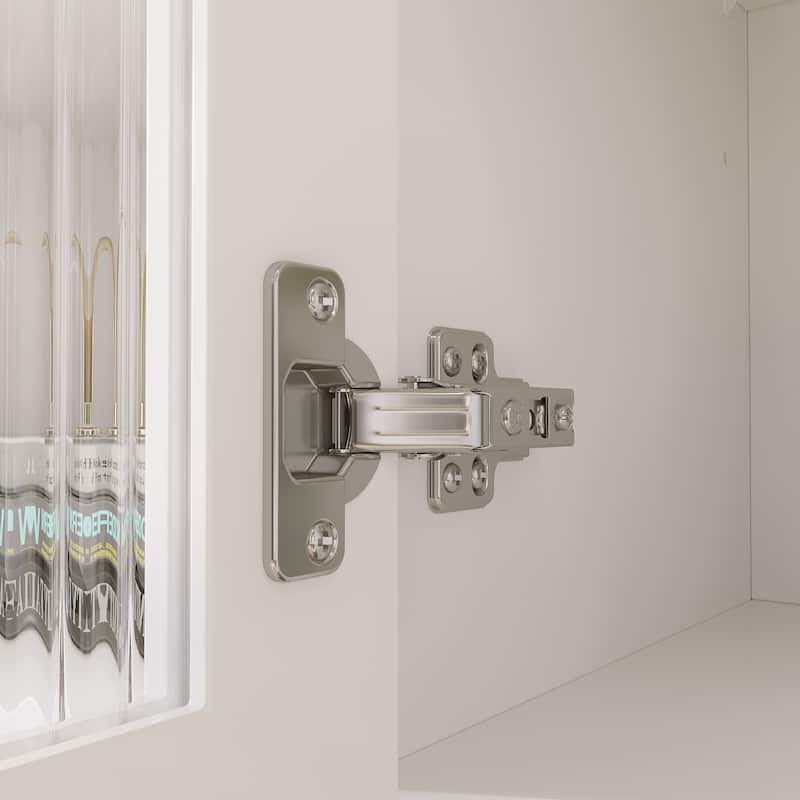 63” Modern White Computer Desk with Hutch & Drawers, Tempered Glass Cabinet Doors, Large Storage Home Office Workstation