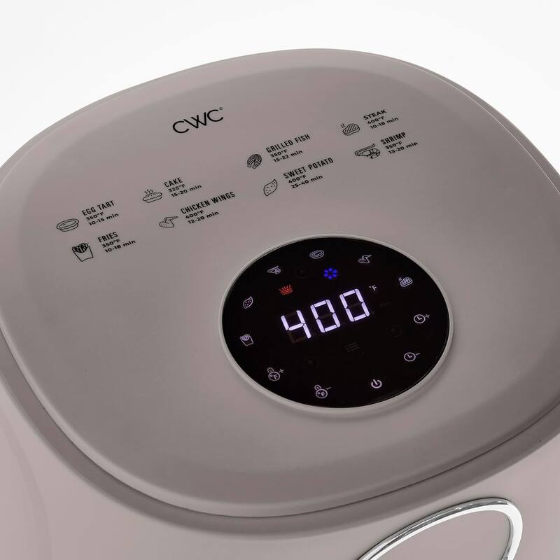 COOK WITH COLOR 1200W Air Fryer: Glass Basket, Dishwasher Safe, 60min Timer, 6 Presets, Temp Control 175F-400F, 4 - 5.5 QT