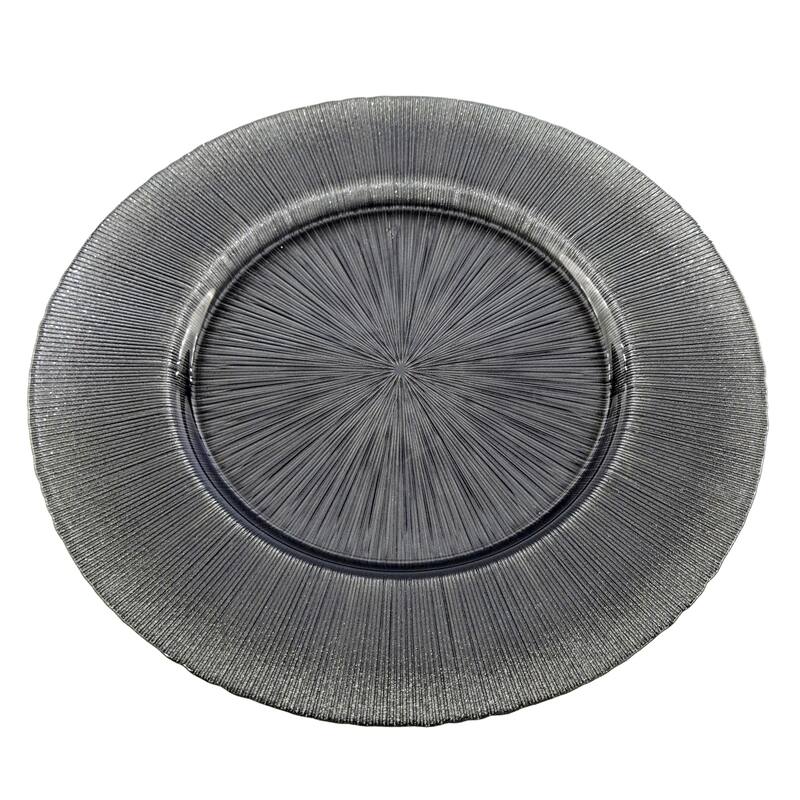 Ritz Glitter Graphite Charger Plate - 13"