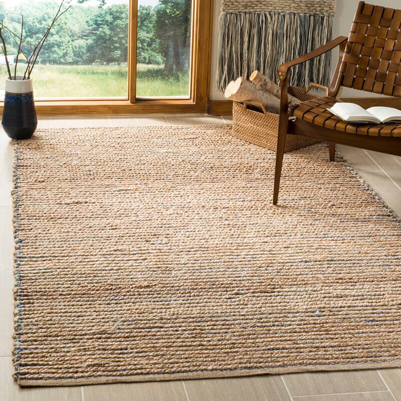 SAFAVIEH Handmade Cape Cod Anjana Coastal Jute Rug - 5' x 8' - Natural/Blue