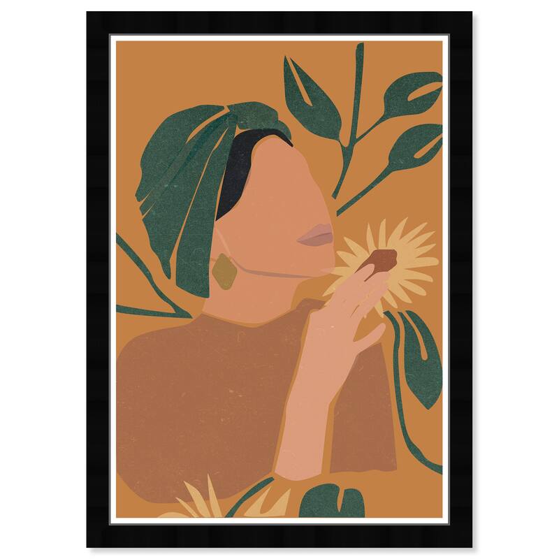 Wynwood Studio Prints Floral and Botanical Brilliant Sunflower Scent Brown and Ochre Modern & Contemporary Wall Art Canvas Print