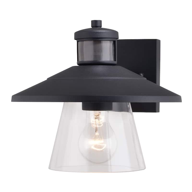 Vaxcel Lighting T0753 Westport 9" Tall Outdoor Wall Sconce with Clear - Textured Black