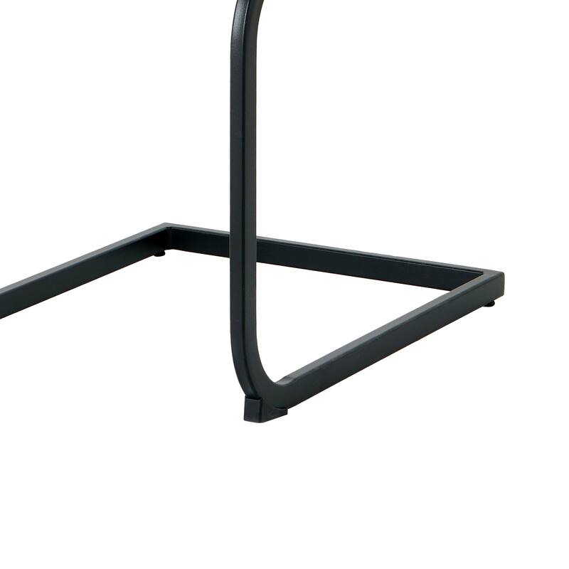 Modern Charcoal PU dining chair living room chair upholstered chair, metal chair leg design (Set of 4)