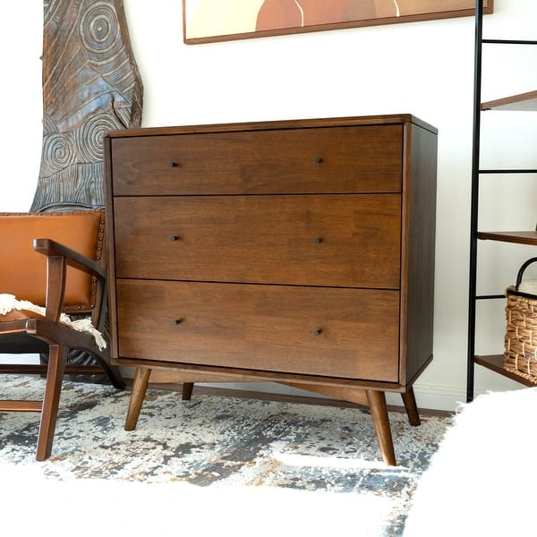 brown modern dresser Tall Modern Dresser in Walnut - Solid Wood