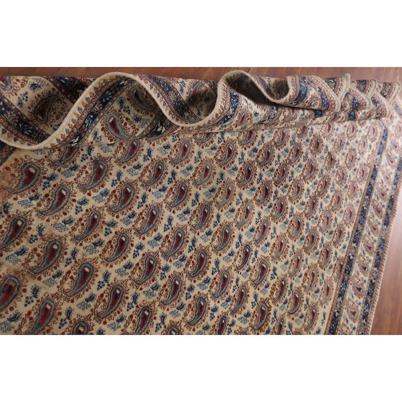 Paisley Mood Persian Vintage Area Rug Hand-Knotted Wool Carpet - 6'9"x 10'7"