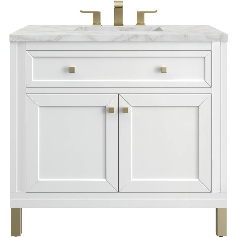 James Martin Vanities 503-V36-3VSL Chicago 36" Free Standing Single - Glossy White