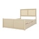 preview thumbnail 8 of 46, Rattan Platform Bed Frame with 4 Storage Drawers and Wooden Rattan Headboard for Kids, No Box Spring Needed