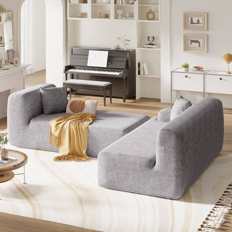 Modern Large L-Shape Modular Sectional Sofa,2 Piece Free Combination