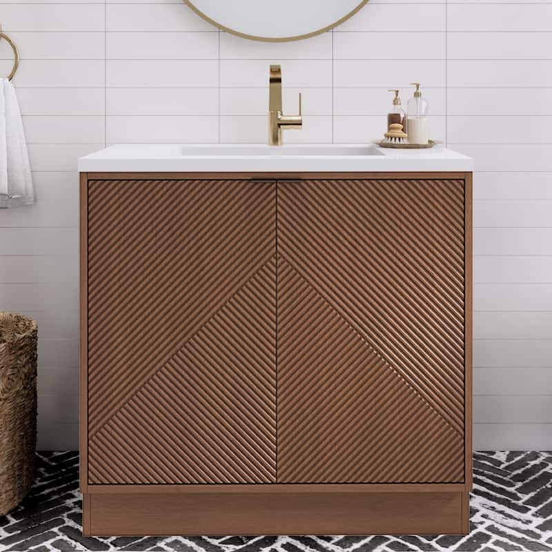 Milano 36" Freestanding Bathroom Vanity with Reinforced Acrylic Sink