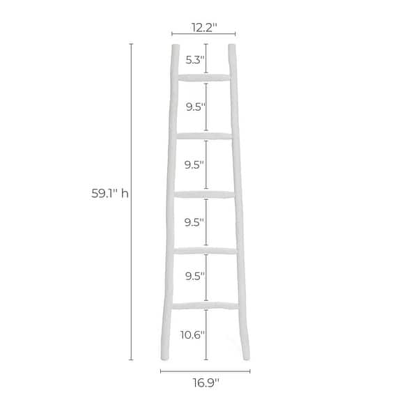 White Solid Wood 5-Rung Blanket Ladder - 59.1