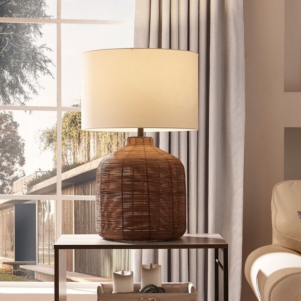 Wicker lamp table hotsell