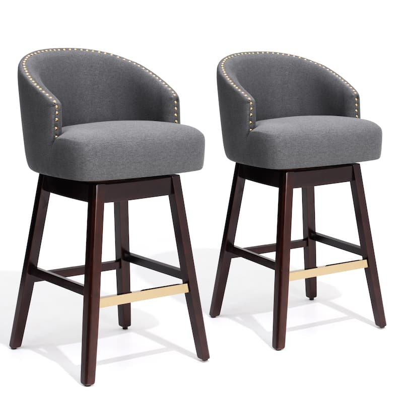 Swivel Bar Stools Upholstered Wood Bar Stools