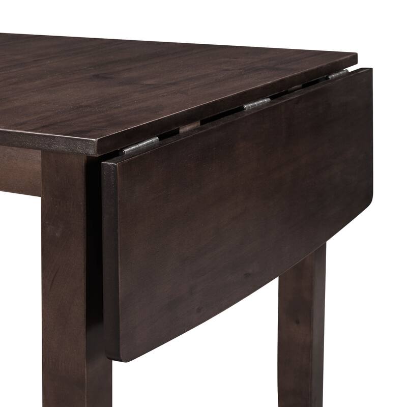 Espresso 3-Piece Breakfast Nook Dining Table Set with Drop Leaf Table & 2 Chairs