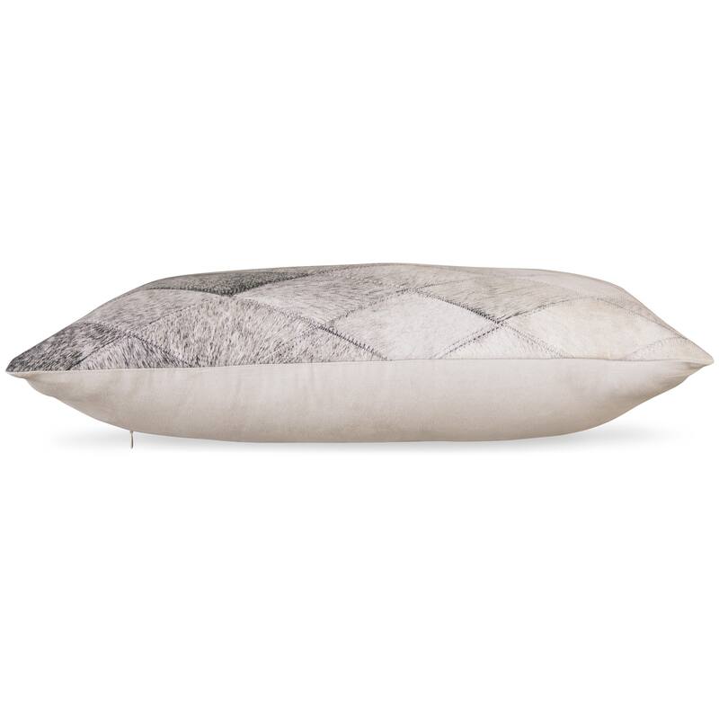 Lumbar Throw Pillow Set of 4, 14 x 22 Diamond Pattern, Gray and White Blend