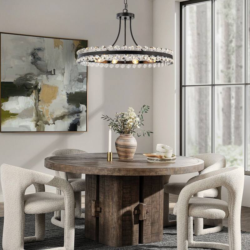 Starsky 4/9-Light Candle Style Wagon Wheel Chandelier