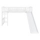 preview thumbnail 12 of 16, Modern Twin Size Solid Pine Wood Loft Bed with Full Length Guardrail, Built-in Ladder and Slide