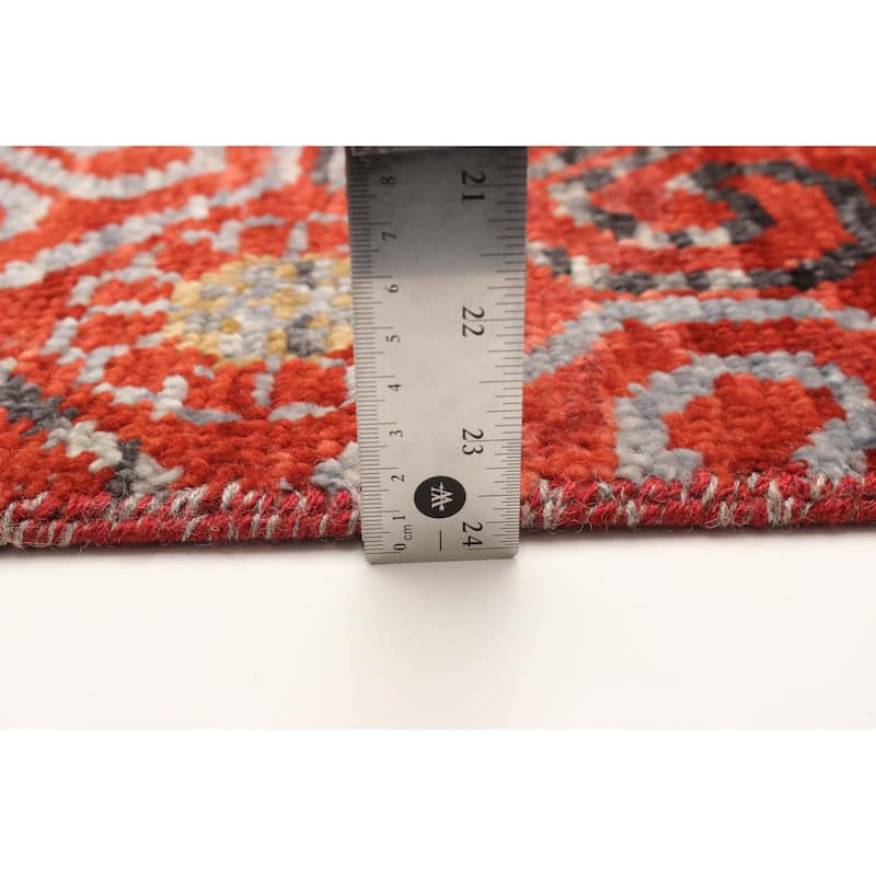 ECARPETGALLERY Hand-knotted Mystique Red Wool Rug - 4' x 6' 2"