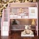 preview thumbnail 1 of 14, Stylish Metal Loft Bed with Space Saving Option with A Bottom Nook, Roof Design with Ladder and A Storage Box, Twin, Pink Pink