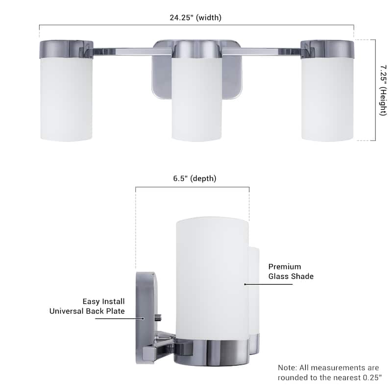 Brio Lighting Revis 3 - Light Dimmable Bathroom Vanity Light