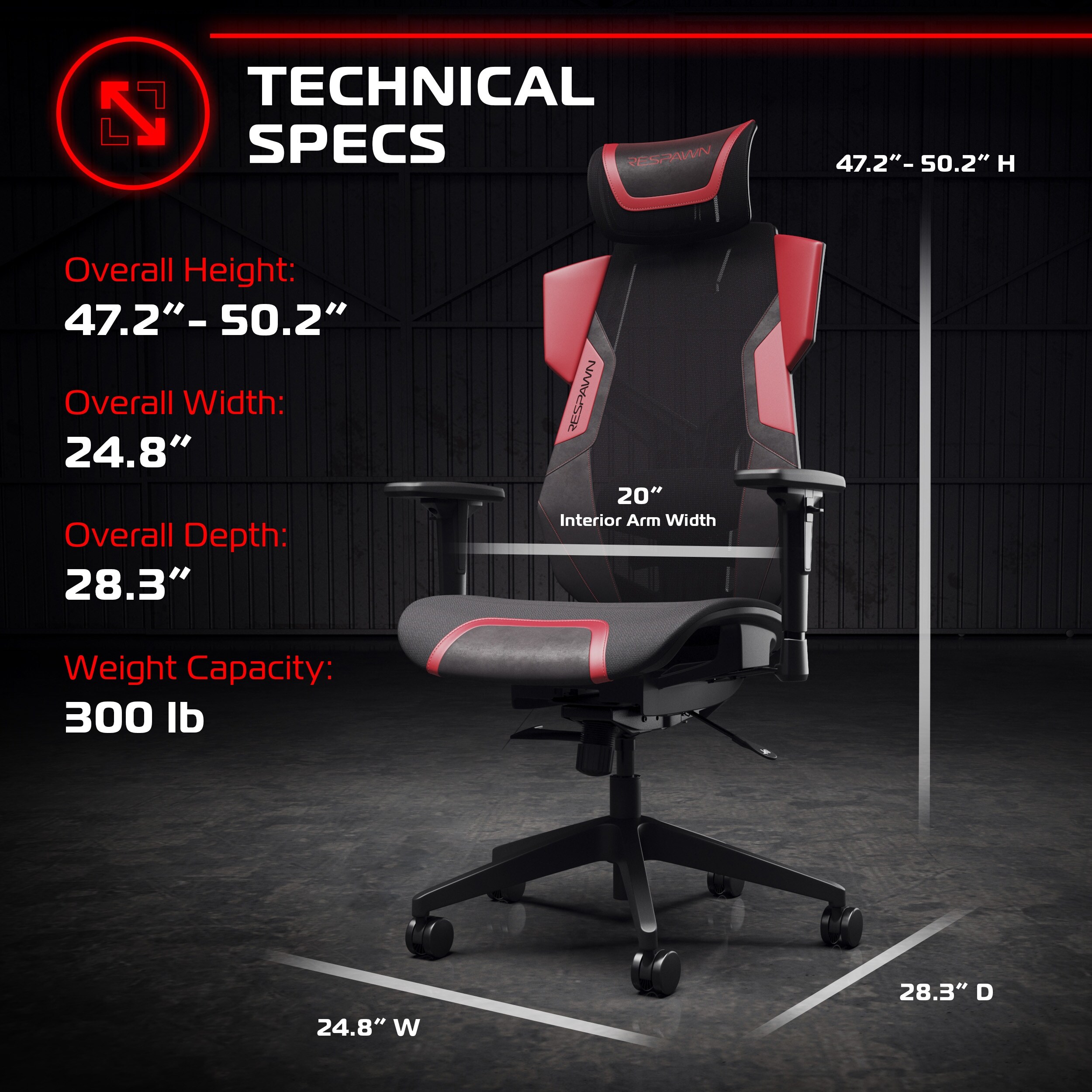 RESPAWN FLEXX Mesh Gaming Chair With Lumbar Support Adjustable Headrest On Sale Bed Bath Beyond 38452202