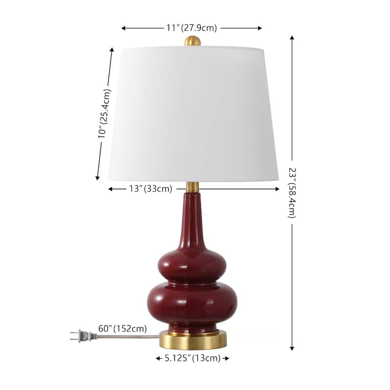 SAFAVIEH Evie 23-inch Ceramic Table Lamp (LED Bulb Included) - 13"W x 13"D x 23"H