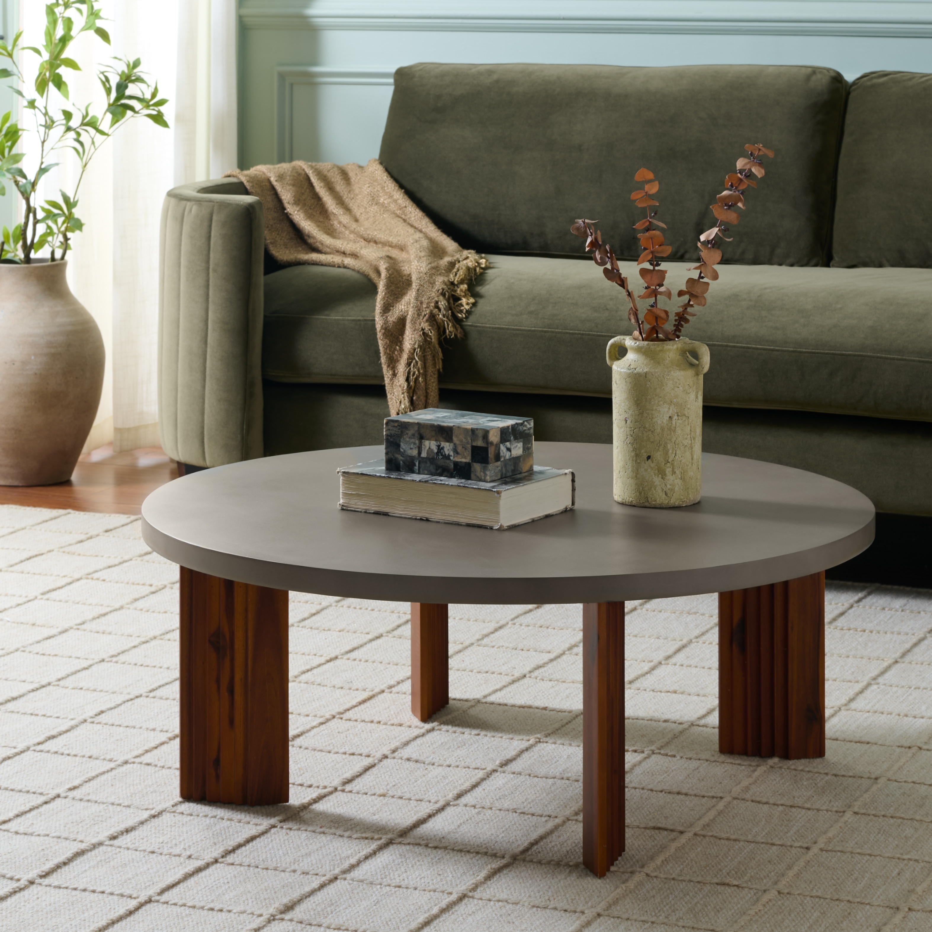 SAFAVIEH Basilio Industrial Wood Coffee Table, 36-Inch - 36"W x 36"D x 36"H