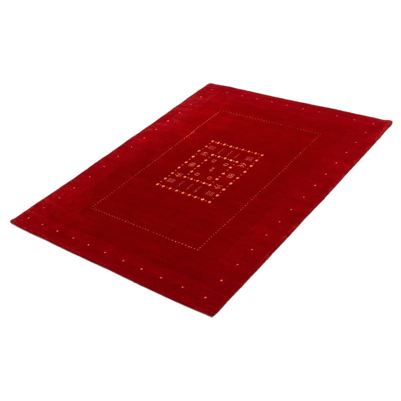 Kashkuli Gabbeh Red Rug 4'9" x 6'5" - 4'9 x 6'5