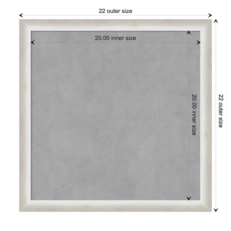 Amanti Art Two Tone Silver Framed Magnetic Board - Board Size 20x20