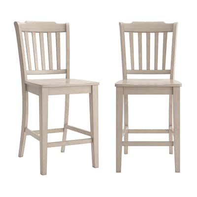 Ronda Slat Back Wood Counter Height Chairs (Set of 2)