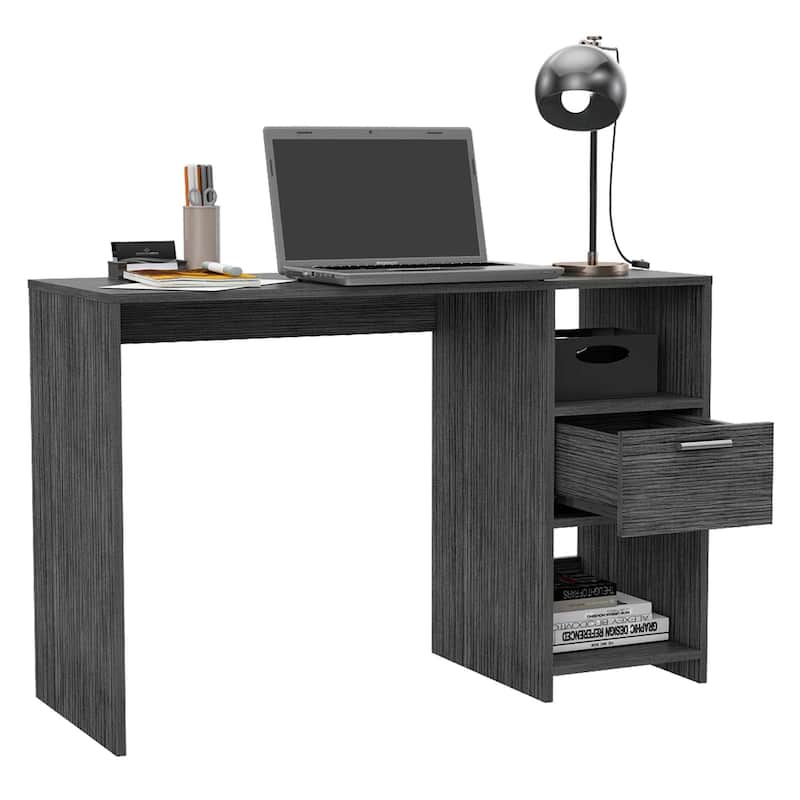 Modern Computer Desk 43" Rectangular MDF Office Table with Drawer, Matte Finish