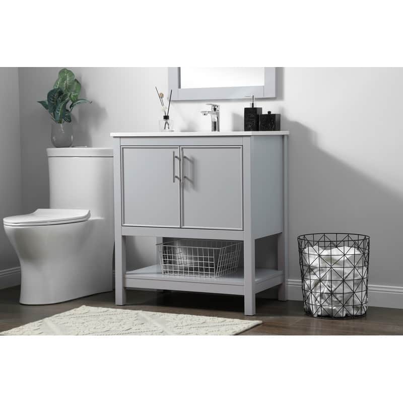 Elegant Lighting VF26630 Everett 30" Free Standing Single Basin Vanity