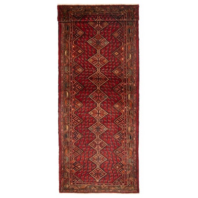 ECARPETGALLERY Hand-knotted Konya Anatolian Red Wool Rug - 3'7 x 9'11