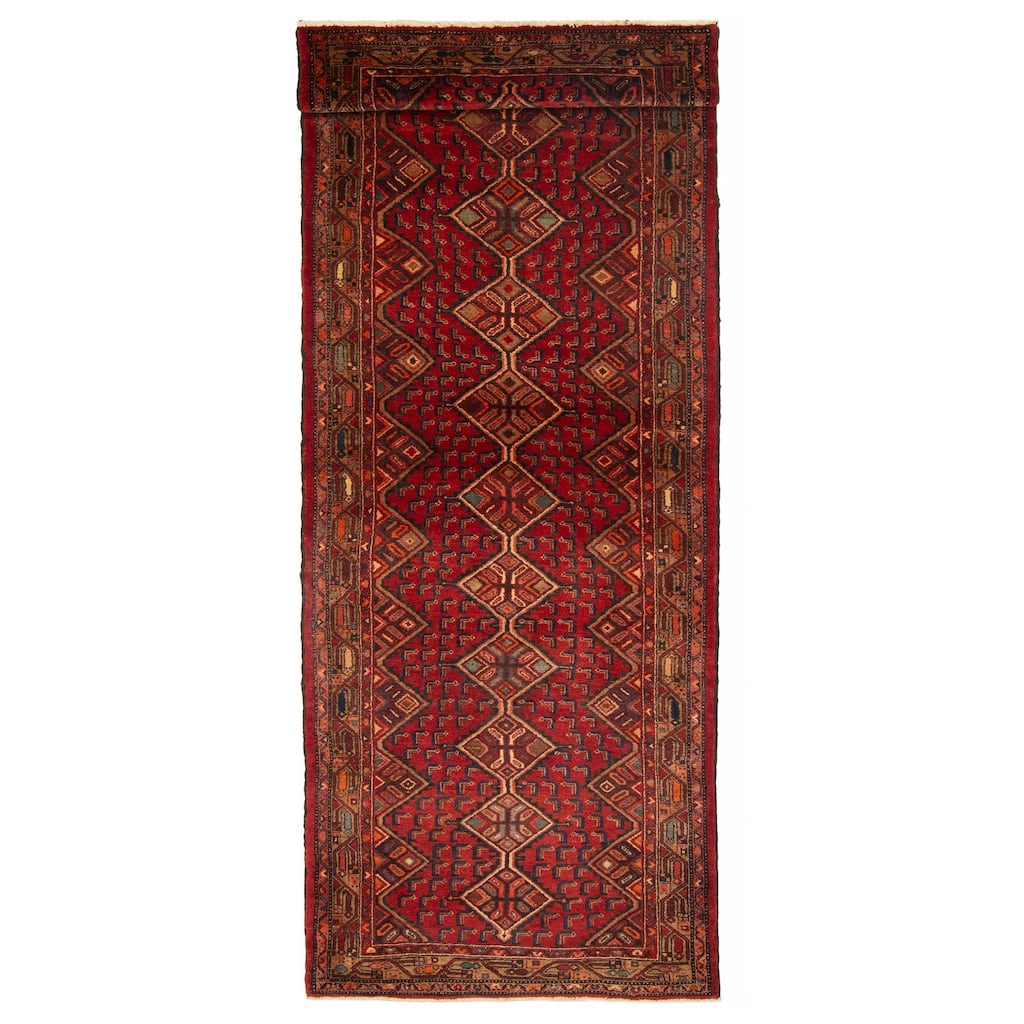ECARPETGALLERY Hand-knotted Konya Anatolian Red Wool Rug - 3'7 x 9'11