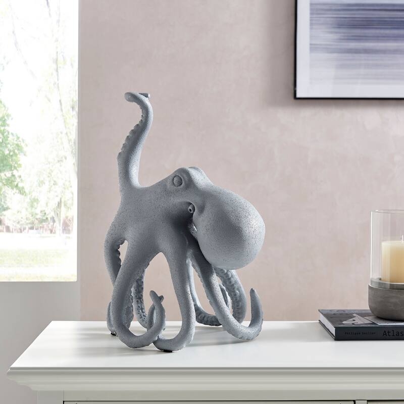 Sugvar the Octopus Resin Handmade Sculpture - Grey