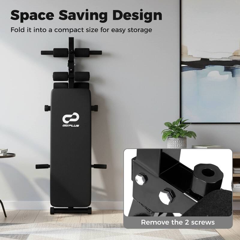 Goplus Full Body Sit Up Bench, Abdominal Workout Bench with 5-Position - as pic shows - See Details