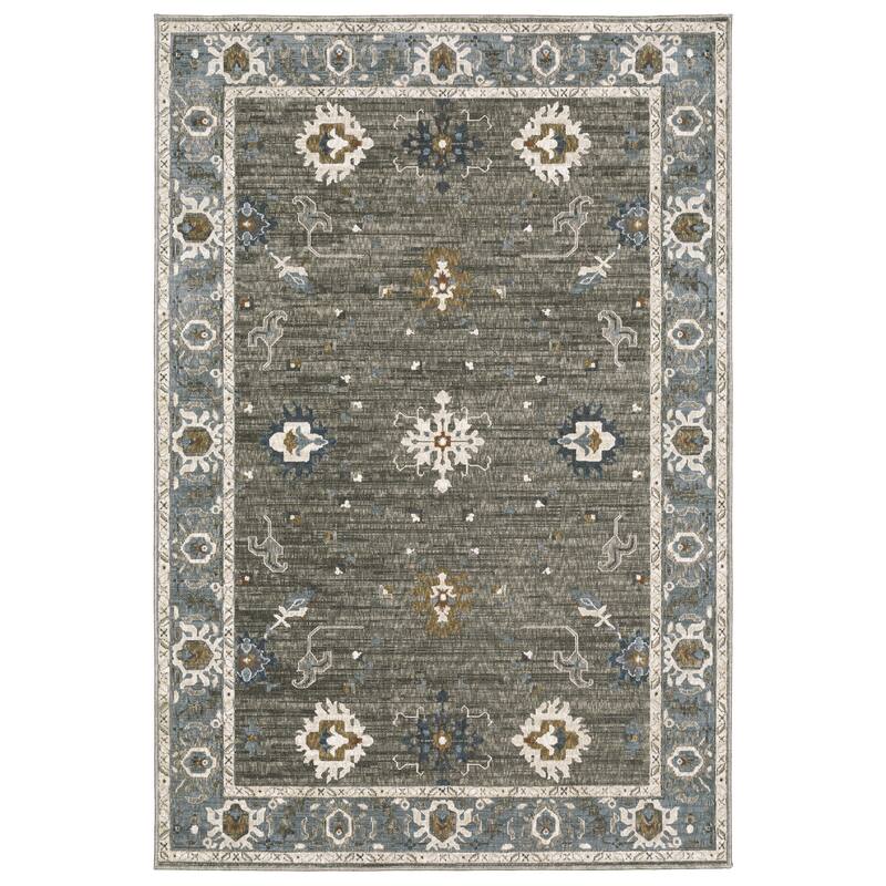 Style Haven Everly Persian Inspired Grey/ Blue Area Rug - 3' 10" x 5' 5" - Runner/Rectangle
