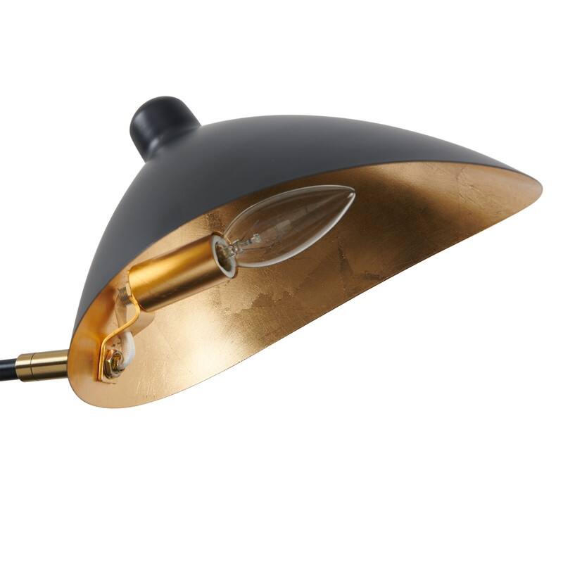 KAWOTI Modern Arched Adjustable Metal Table Lamp with USB Port - L16.25" x W8.63" x H18.25"